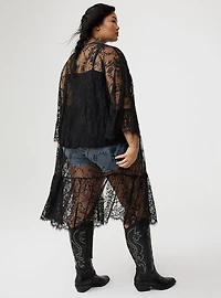 Lace Scallop-Trim Kimono