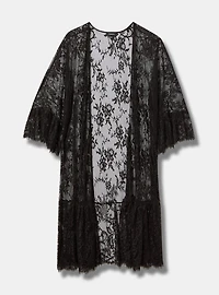 Lace Scallop-Trim Kimono