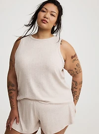 Pointelle High-Neck Sleep Tank