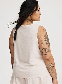 Pointelle High-Neck Sleep Tank