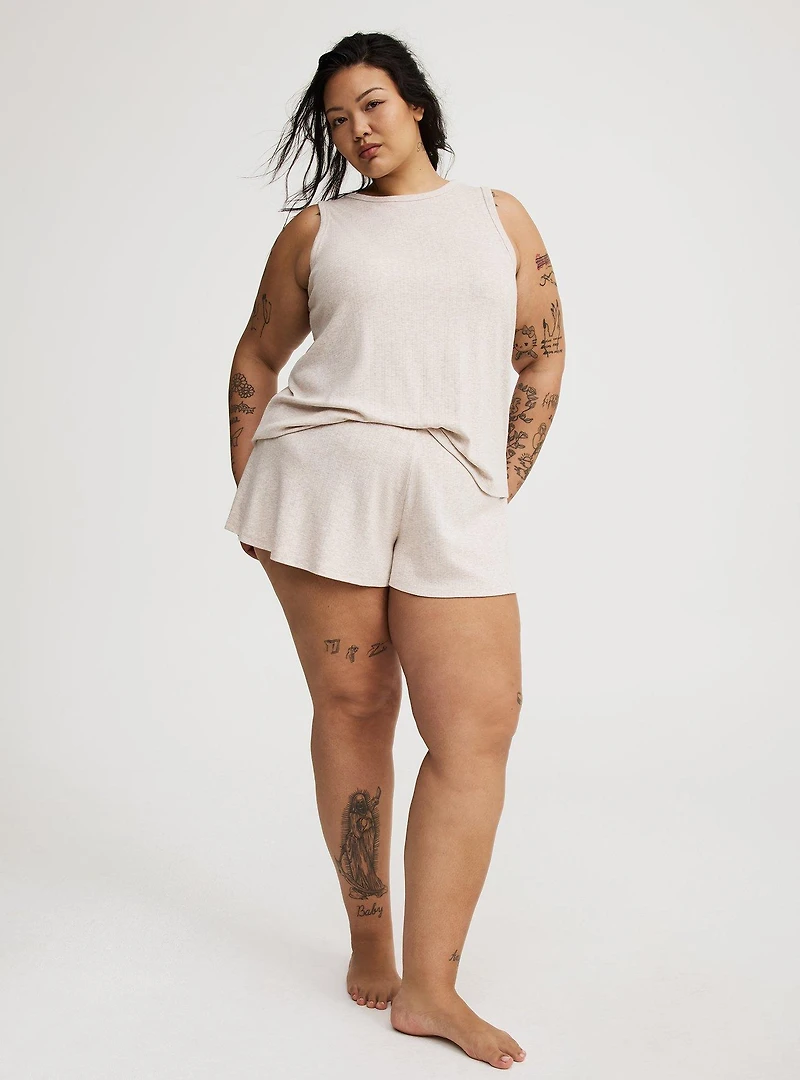 Pointelle High-Neck Sleep Tank