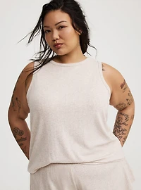 Pointelle High-Neck Sleep Tank