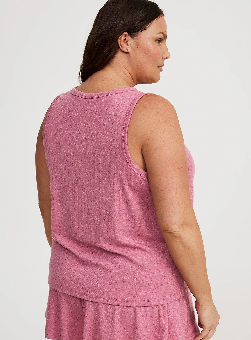 Pointelle High-Neck Sleep Tank