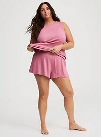 Pointelle High-Neck Sleep Tank