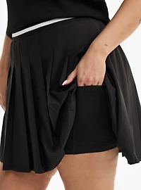 Pleated Active Skirt With Bike Short