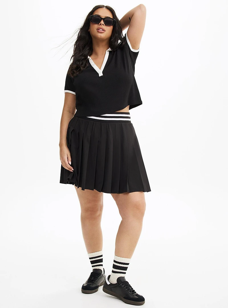 Pleated Active Skirt With Bike Short
