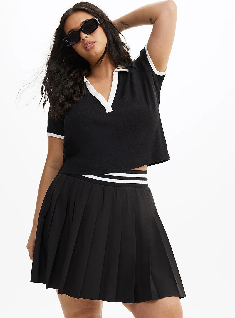 Pleated Active Skirt With Bike Short