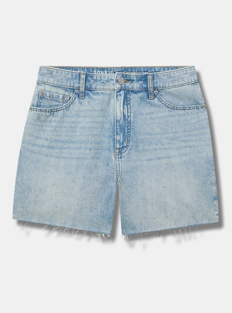5'' High-Rise Rhinestone Short