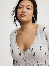Cotton Button-Down Lounge Dress