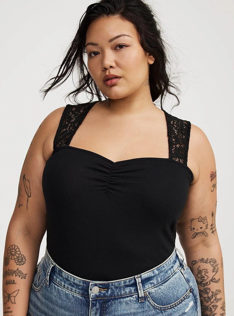 Lace Square Neck Tank