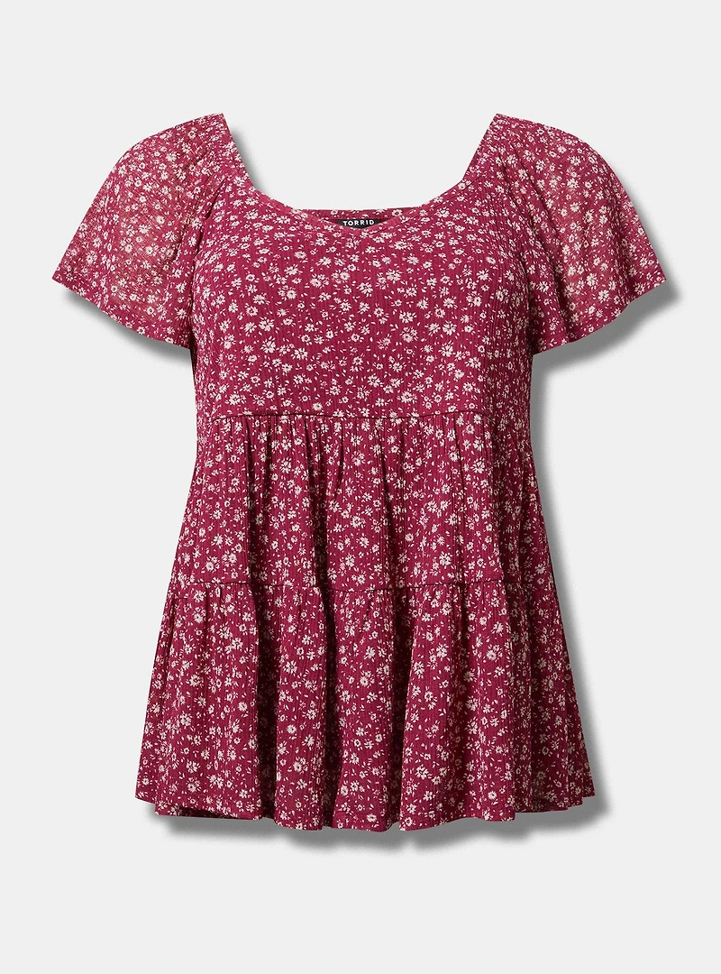 Flutter Sleeve Babydoll Top
