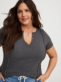 Paneled Henley Top