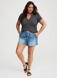Paneled Henley Top