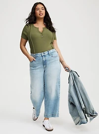 Paneled Henley Top