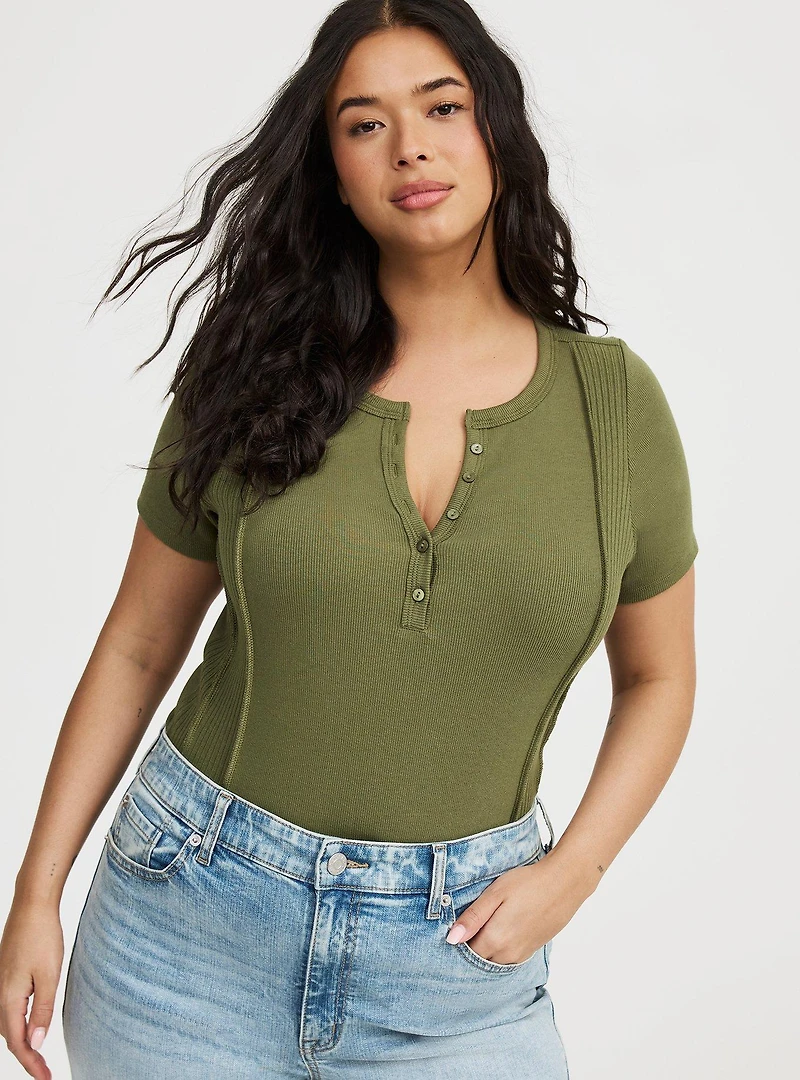 Paneled Henley Top