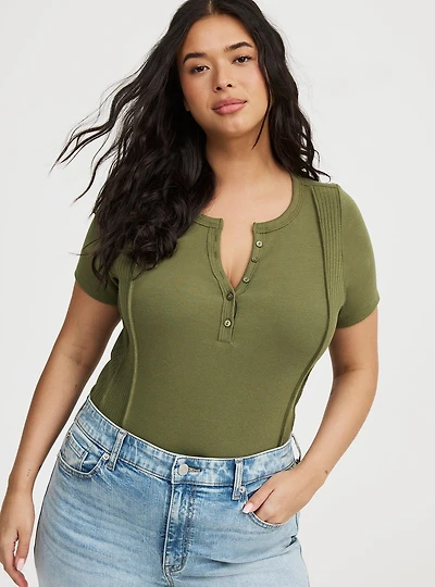 Paneled Henley Top