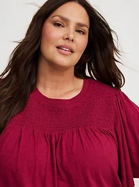 Flutter Sleeve Smocked Top