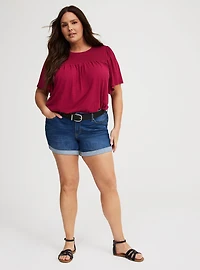 Flutter Sleeve Smocked Top