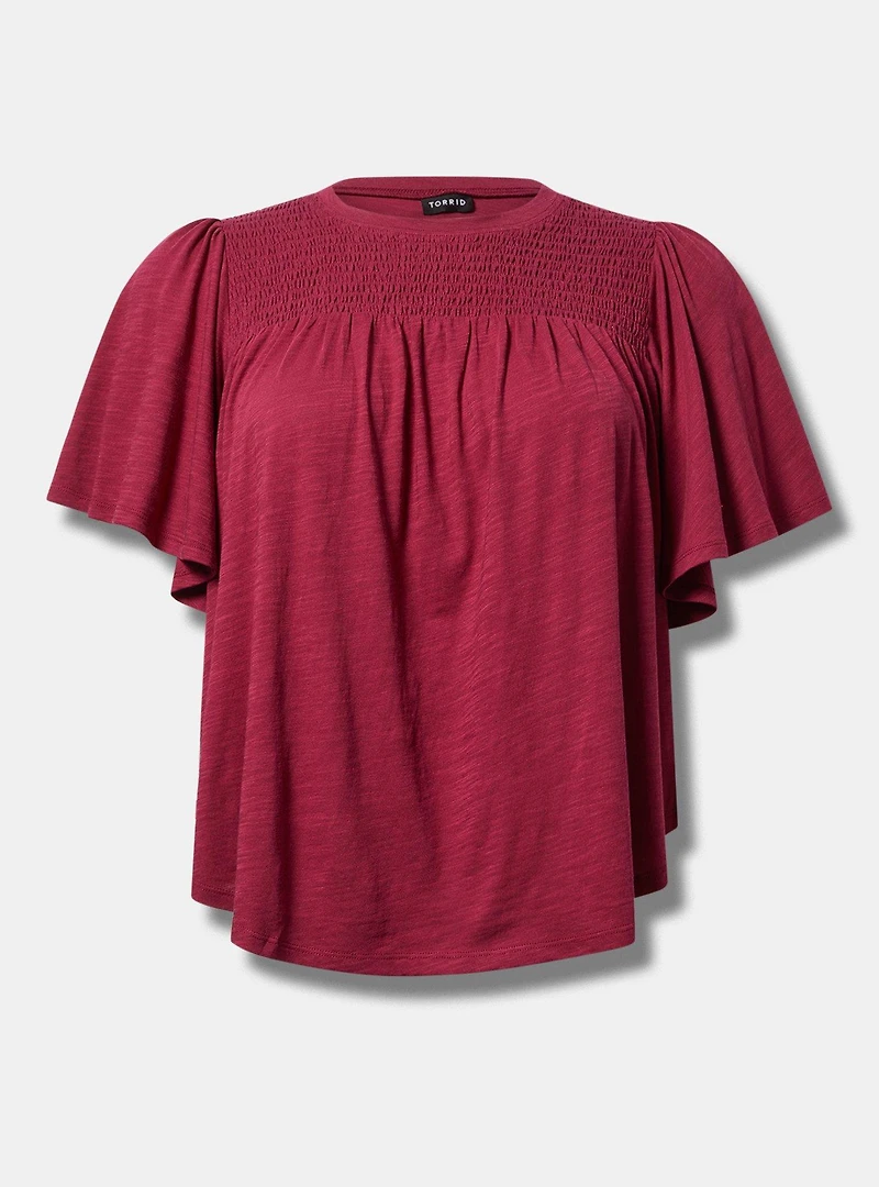 Flutter Sleeve Smocked Top