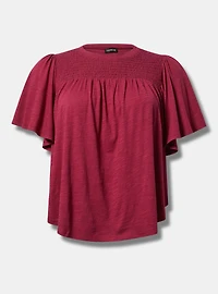 Flutter Sleeve Smocked Top