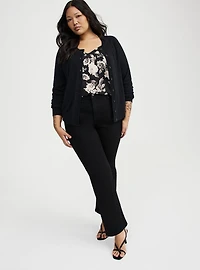 Fitted Crew Cardigan