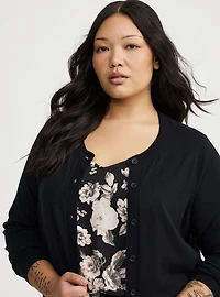 Fitted Crew Cardigan