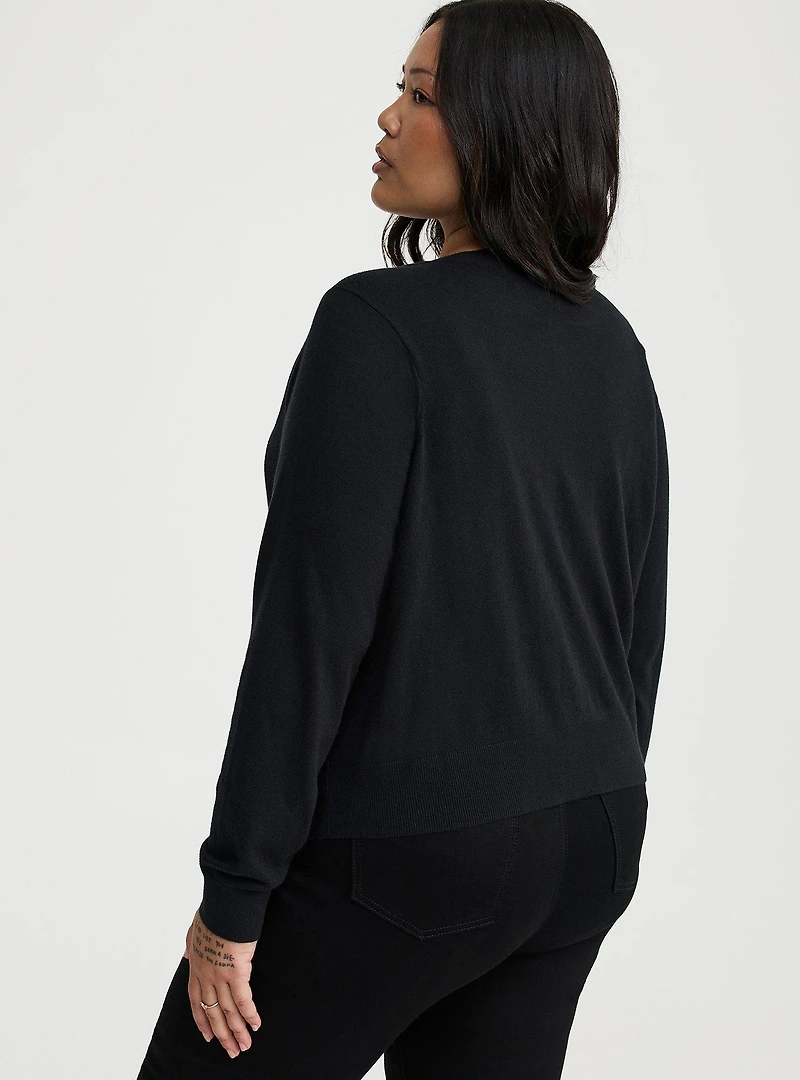 Fitted Crew Cardigan