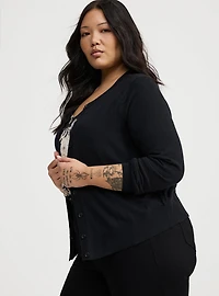 Fitted Crew Cardigan