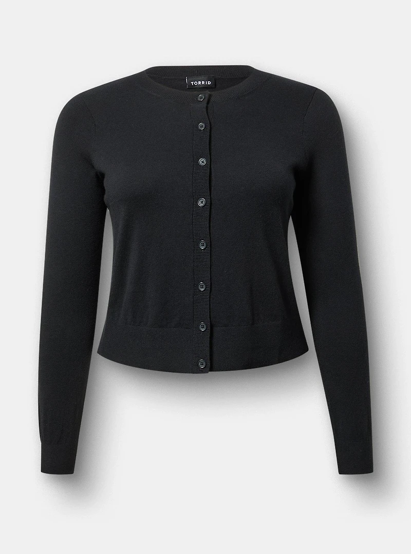 Fitted Crew Cardigan