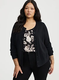 Fitted Crew Cardigan