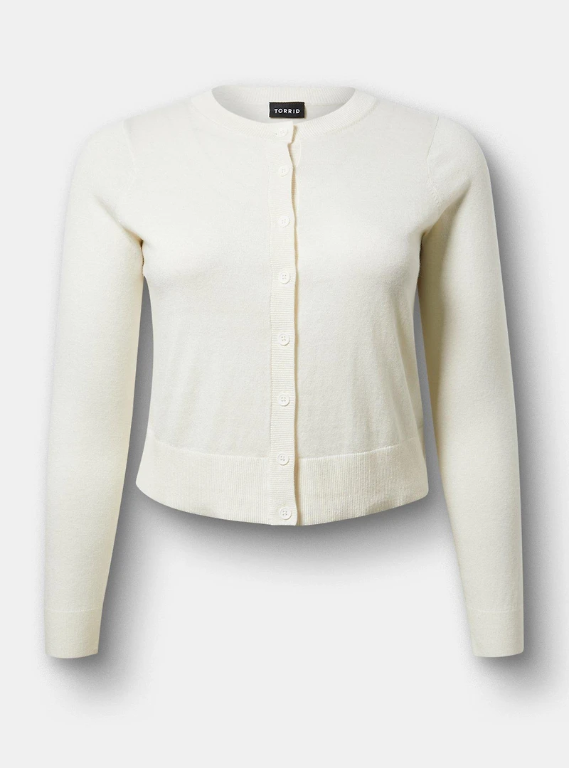 Fitted Crew Cardigan
