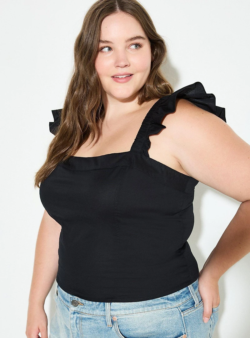 LoveSick Flutter-Sleeve Corset Top