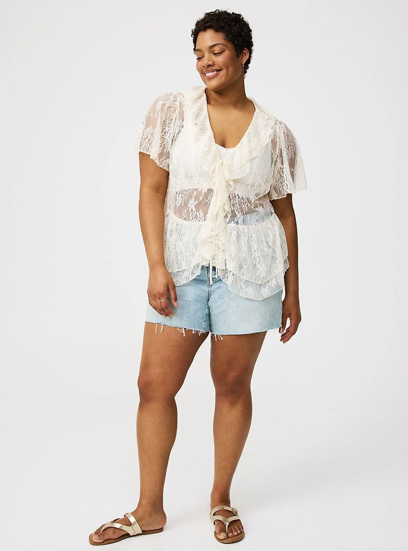 Ruffle V-Neck Blouse