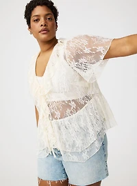 Ruffle V-Neck Blouse