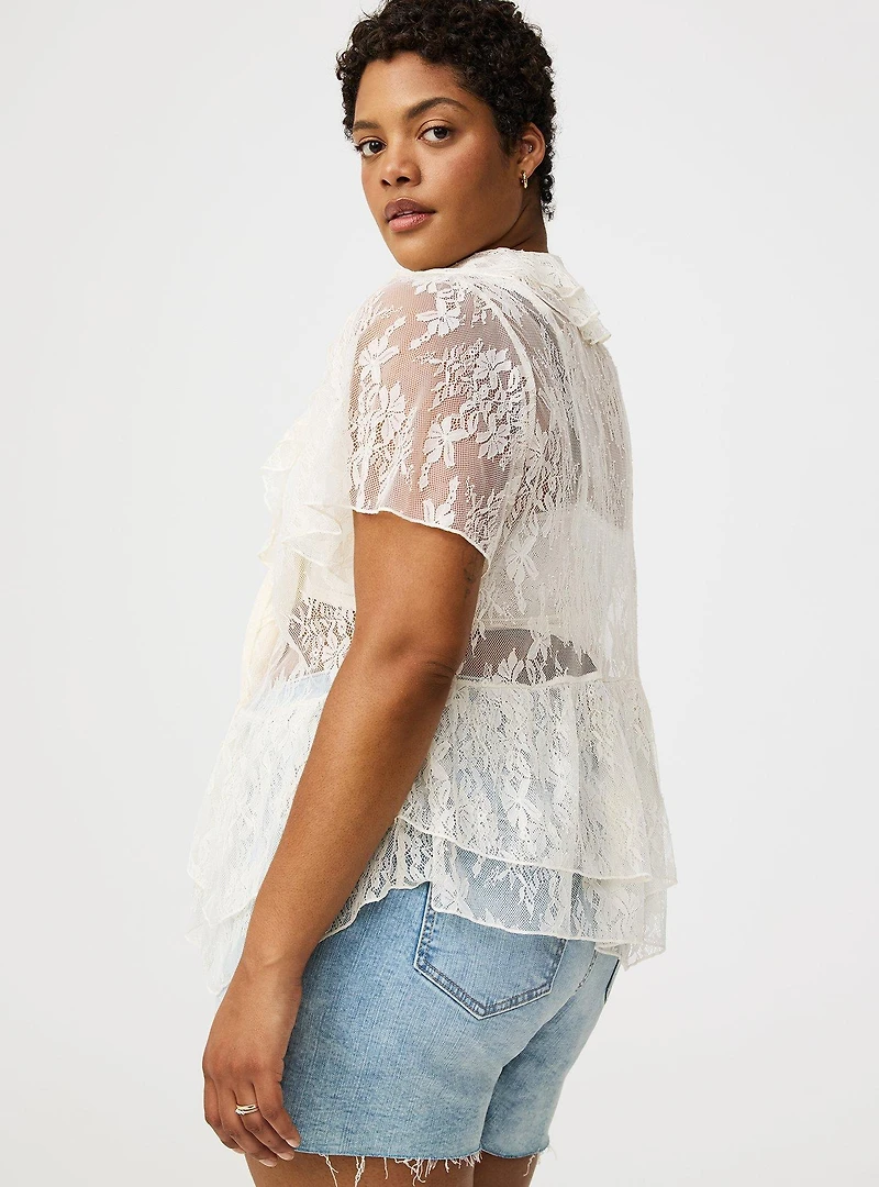 Ruffle V-Neck Blouse