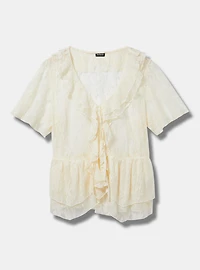 Ruffle V-Neck Blouse