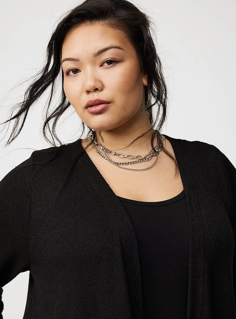 Drape Front Hacci Cardigan