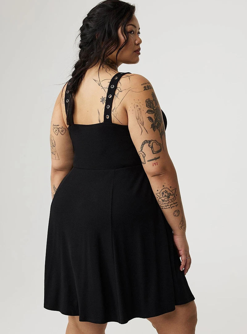 Mini Western-Buckle Tank Dress