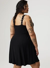 Mini Western-Buckle Tank Dress