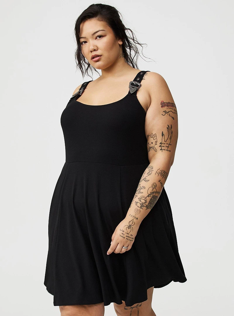 Mini Western-Buckle Tank Dress