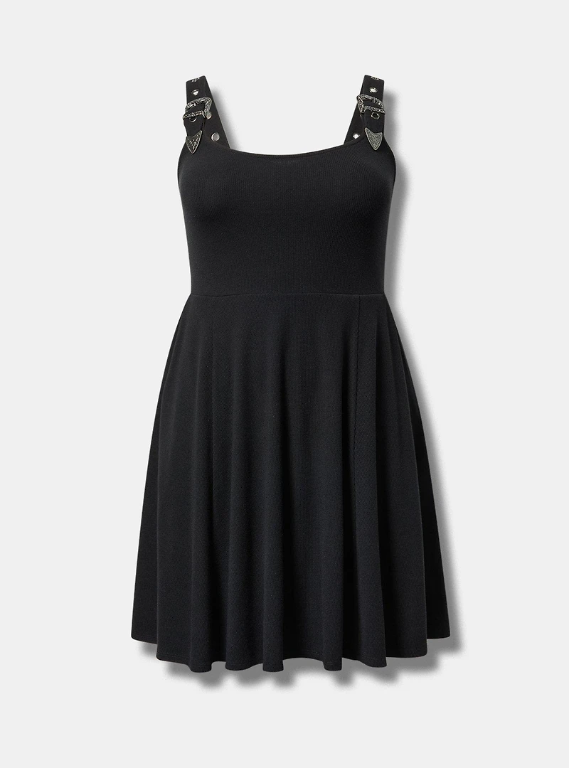 Mini Western-Buckle Tank Dress