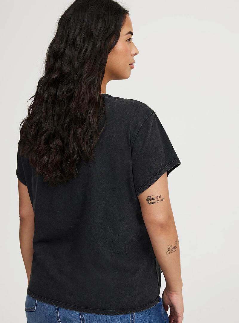 Embellished Shoulder Crew Tee