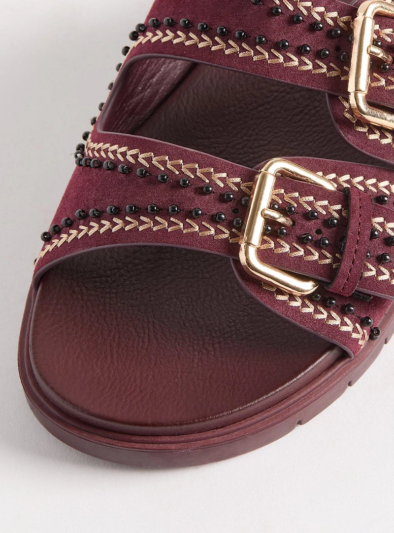 Beaded Double-Buckle Slide (WW
