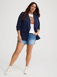 Crepe Notch-Collar Blazer