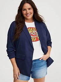 Crepe Notch-Collar Blazer