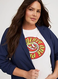 Crepe Notch-Collar Blazer