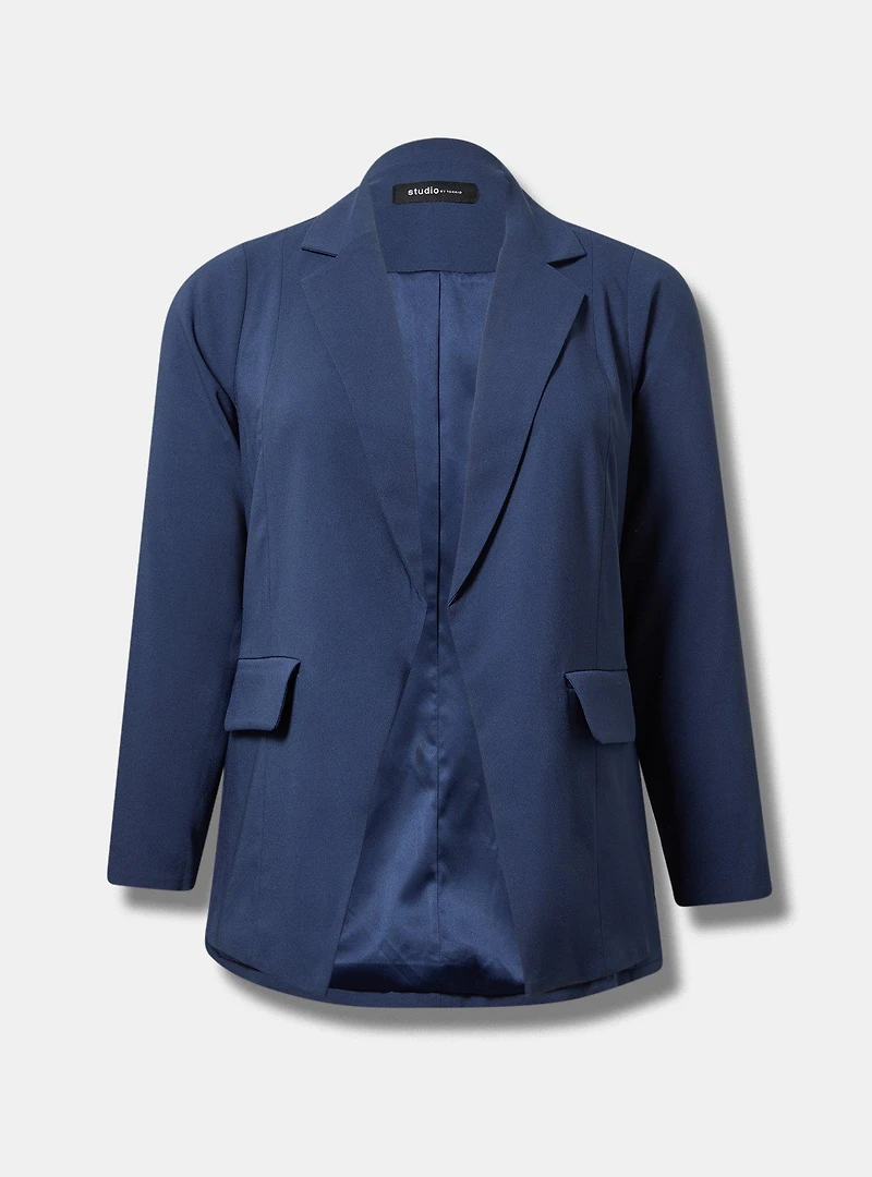 Crepe Notch-Collar Blazer