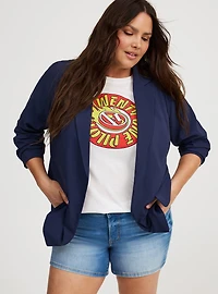 Crepe Notch-Collar Blazer