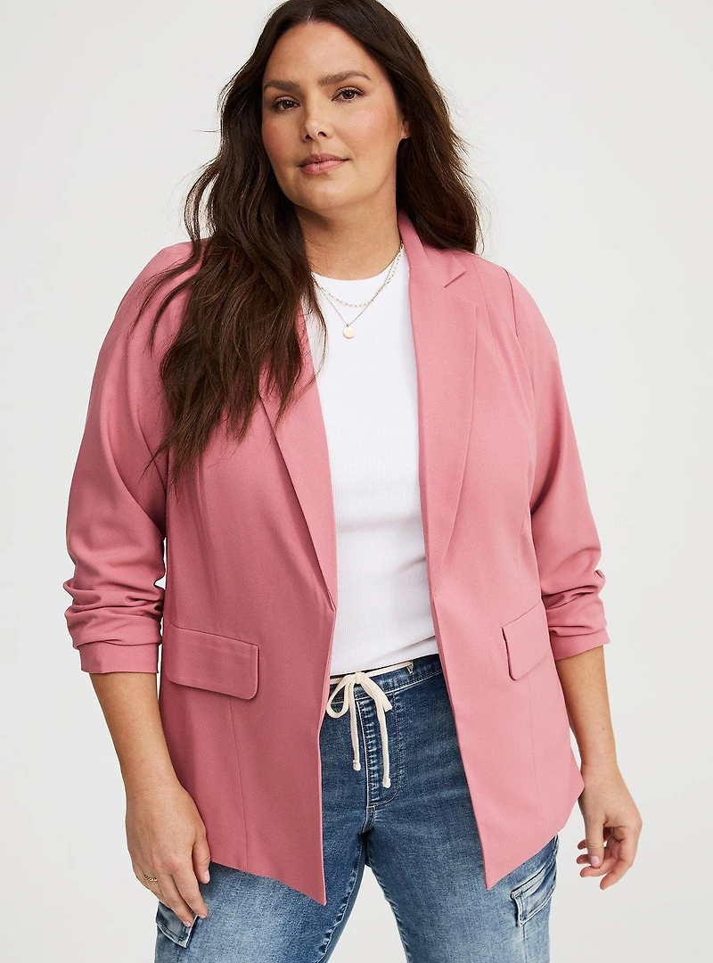Studio Crepe Notch-Collar Blazer