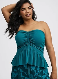 Crinkle Gauze Cinched Tube Top